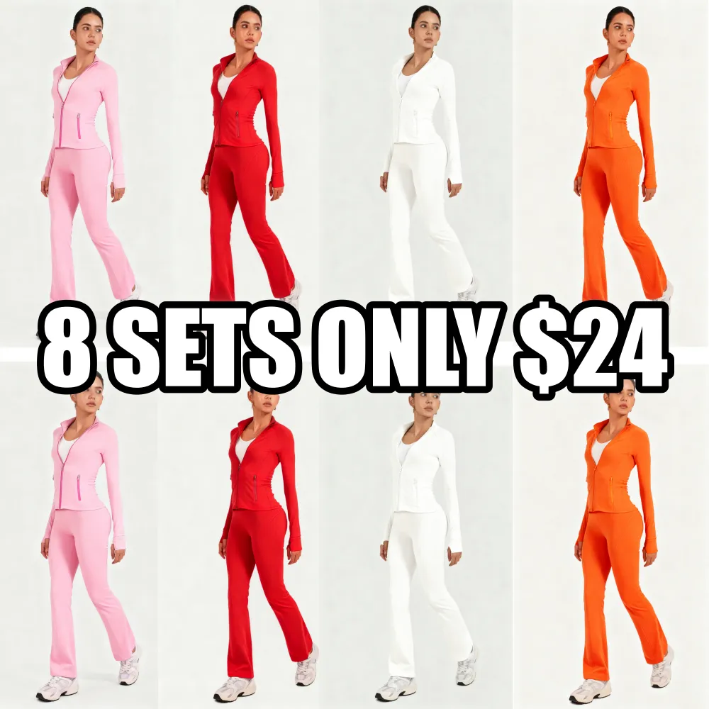 2PCS Slim-It BBL Jacket and Flare Leggings Daily Set