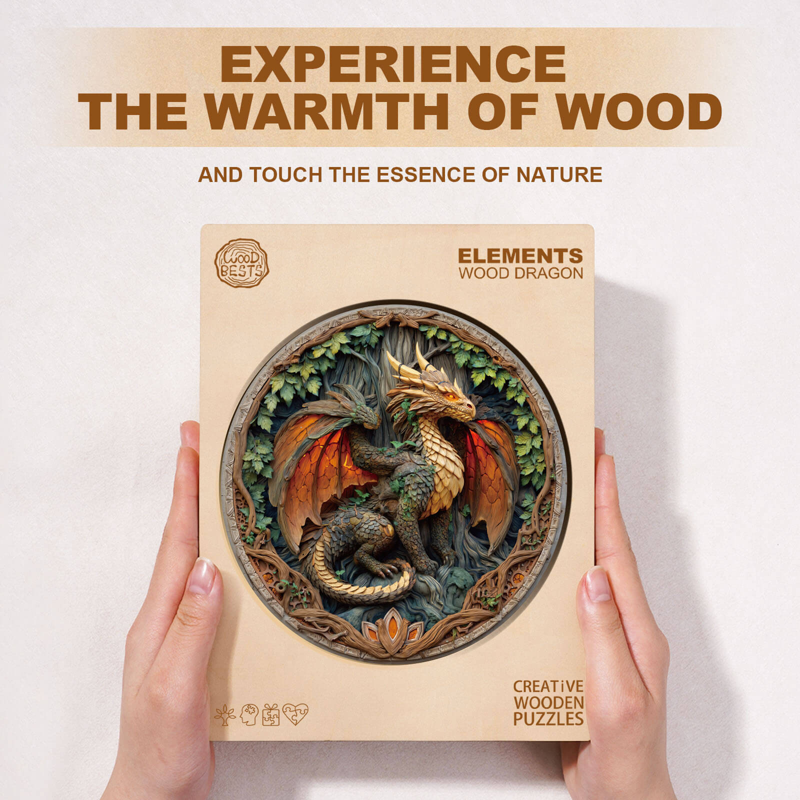 Elements Wood Dragon Wooden Jigsaw Puzzle
