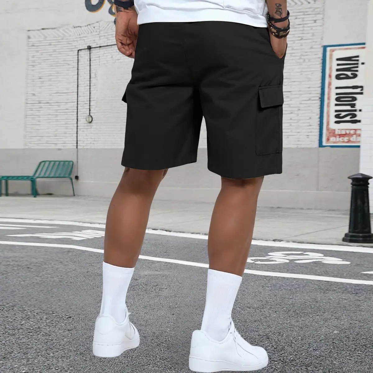 Fashionable summer lightweight loose straight-leg casual shorts, durable multifunctional work shorts suitable for camping, cycling, and hiking.
