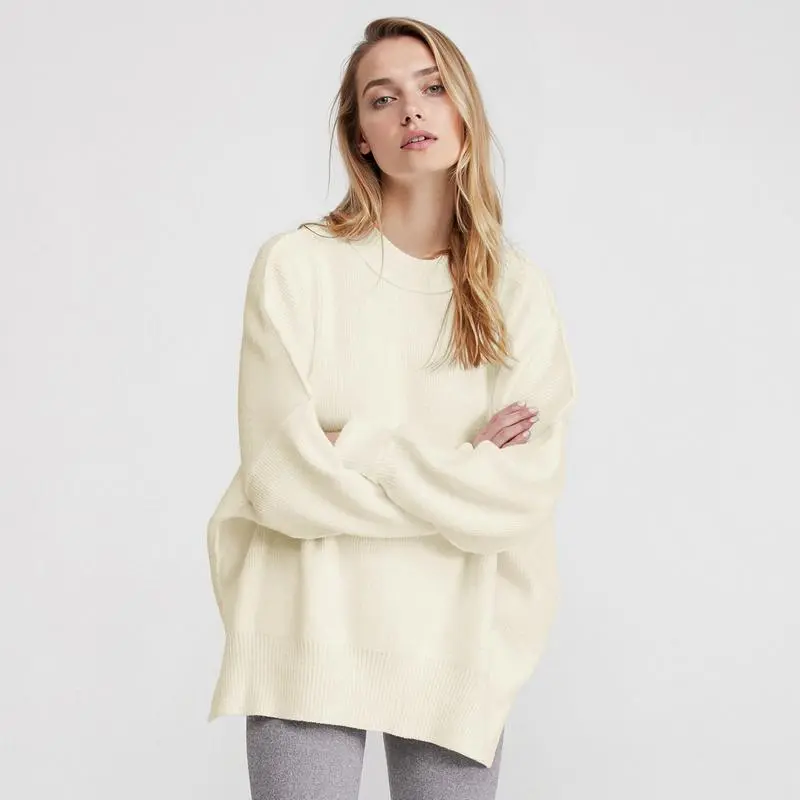 Women's Basic Solid Color Crew Neck Long Sleeve Top