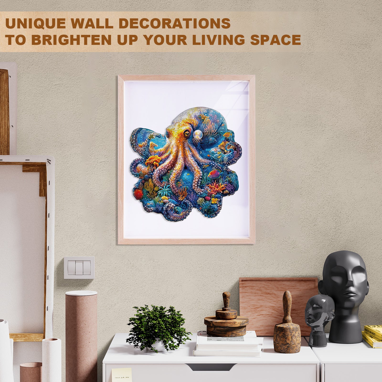 Underwater world-octopus Wooden Jigsaw Puzzle