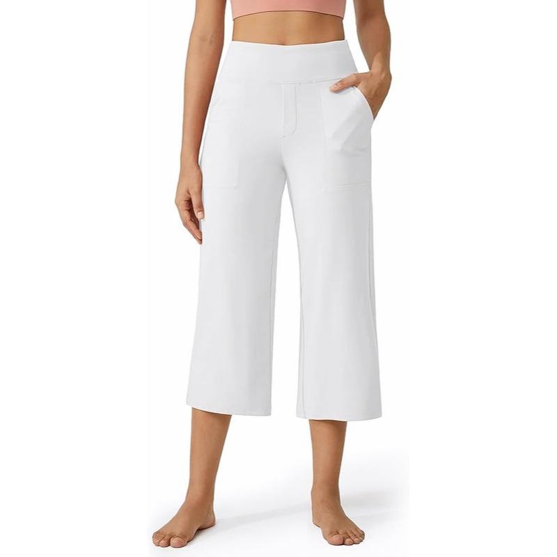 Mother's Day Sale💕Capri Pants for Women Wide Leg Yoga Dress Cropped Pants