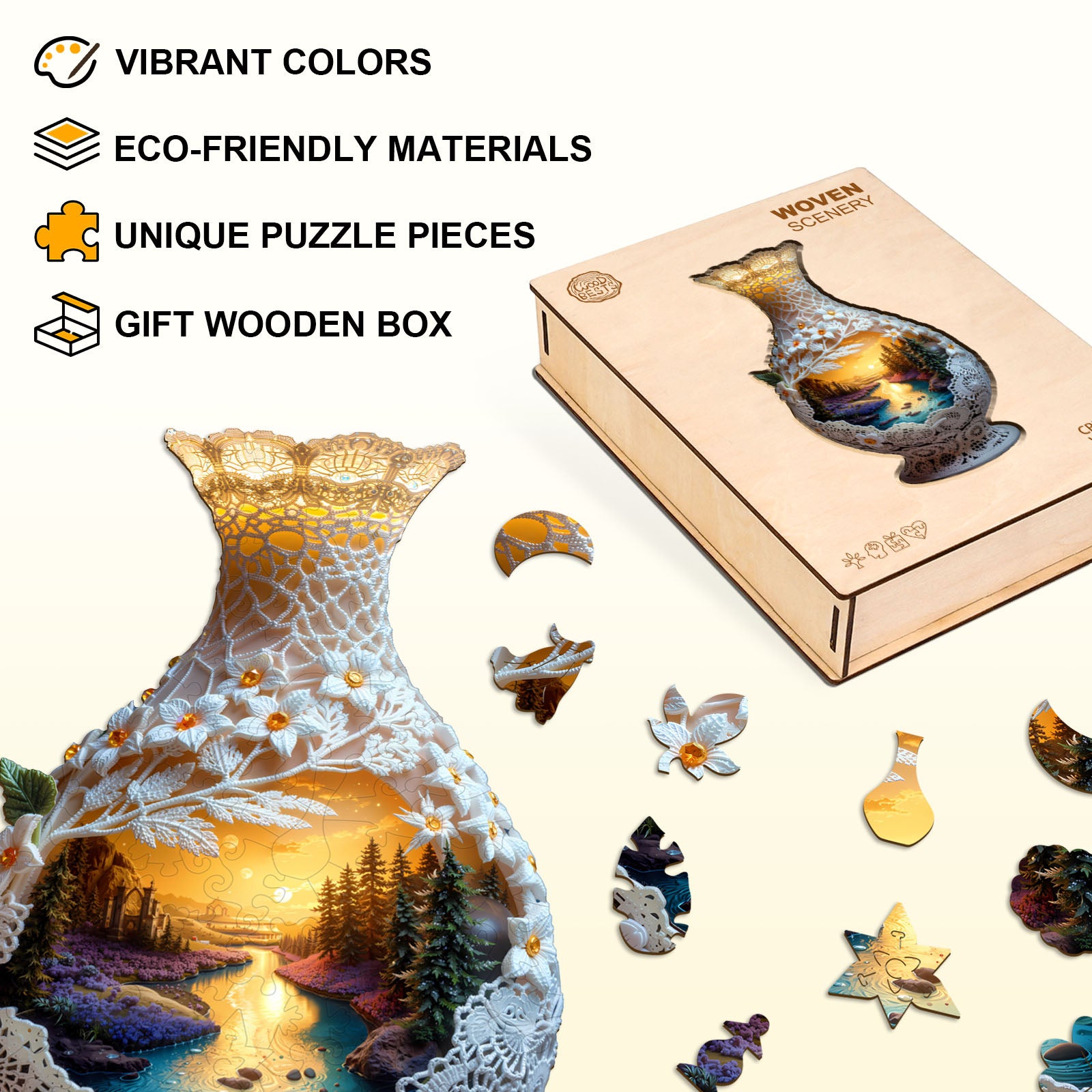 Woven Scenery Wooden Jigsaw Puzzle