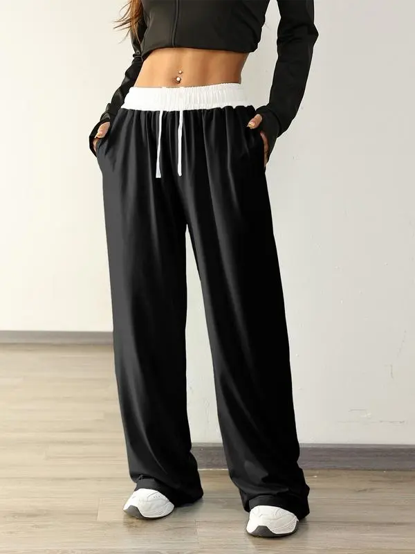 Women's Colorblock Drawstring Jogger Pants