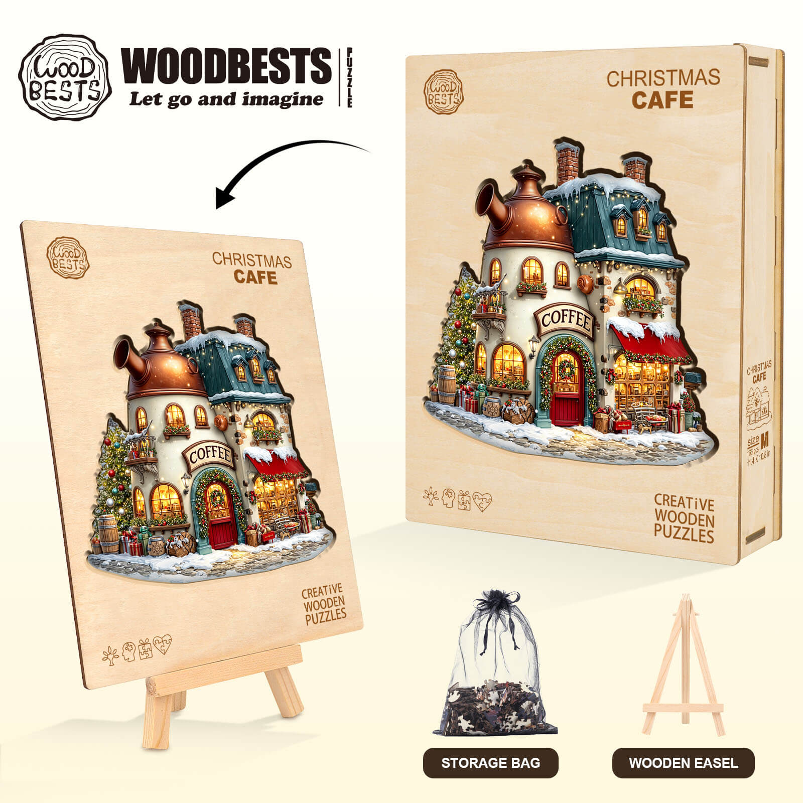 Christmas Cafe Wooden Jigsaw Puzzle