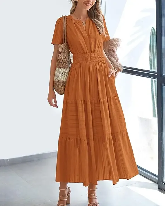 Women's 2026 Summer Casual Long Dress with Pockets