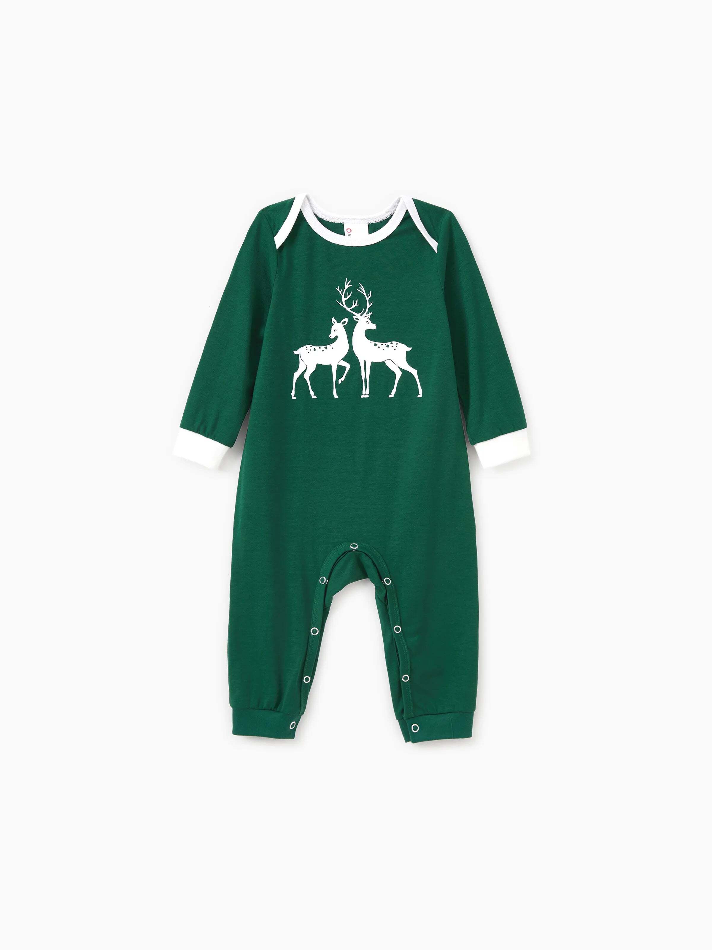 Christmas Family Matching Glow in the Dark Reindeer Tops Allover Pattern Pants Pajamas Sets with Christmas Socks blackishgreen
