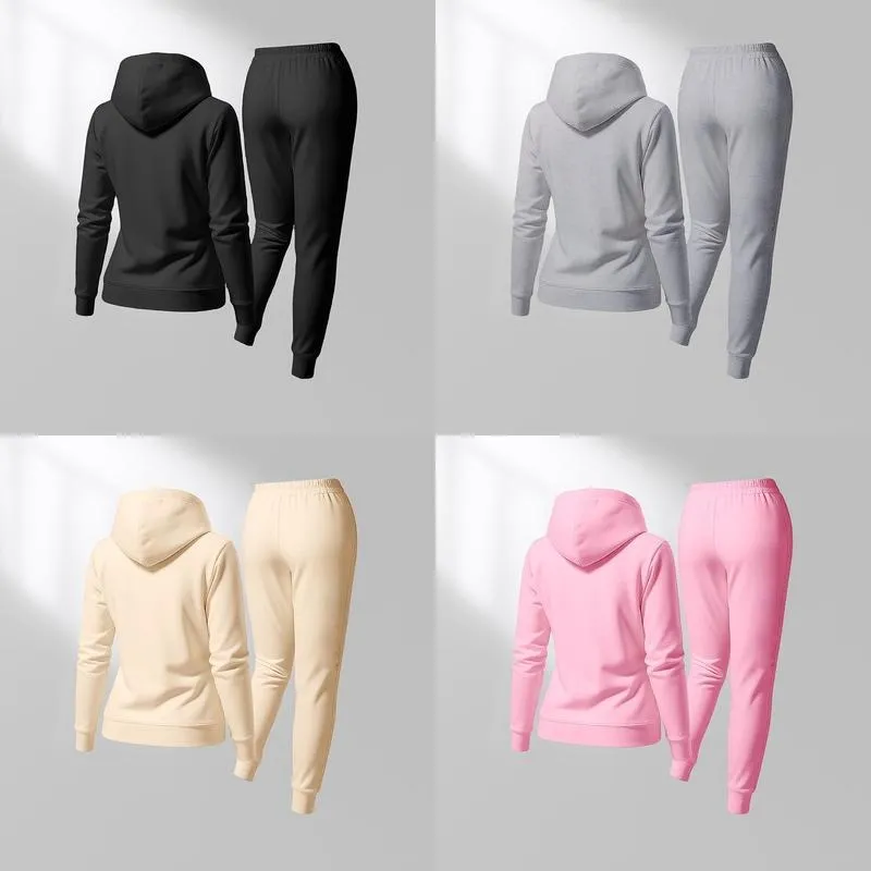 Women's Leopard Pink Print Hoodie & Drawstring Sweatpants Set