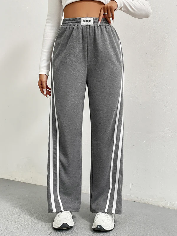 🔥 High Waisted Wide Leg Sweatpants – Sporty, Comfy & Chic Striped Lounge Pants 🔥