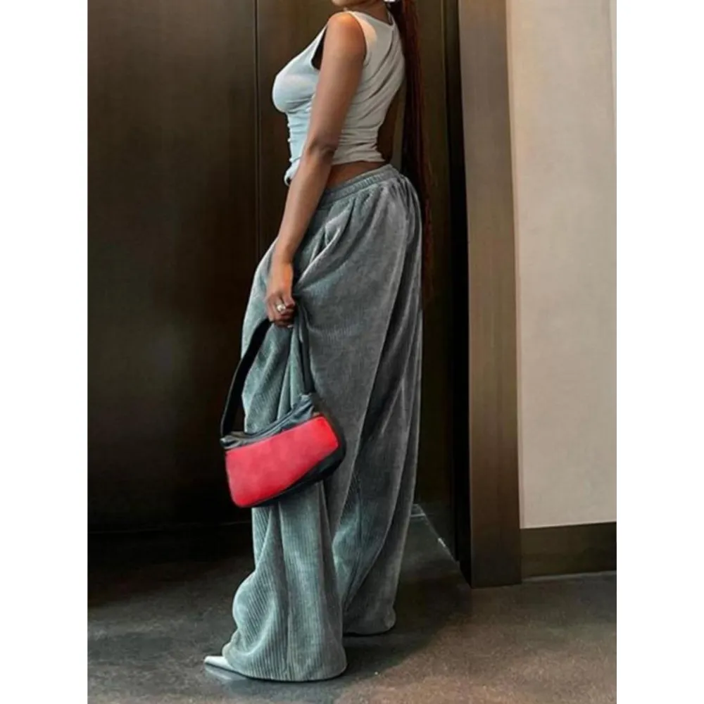 Women's Plain High Waist Straight Leg Sweatpants