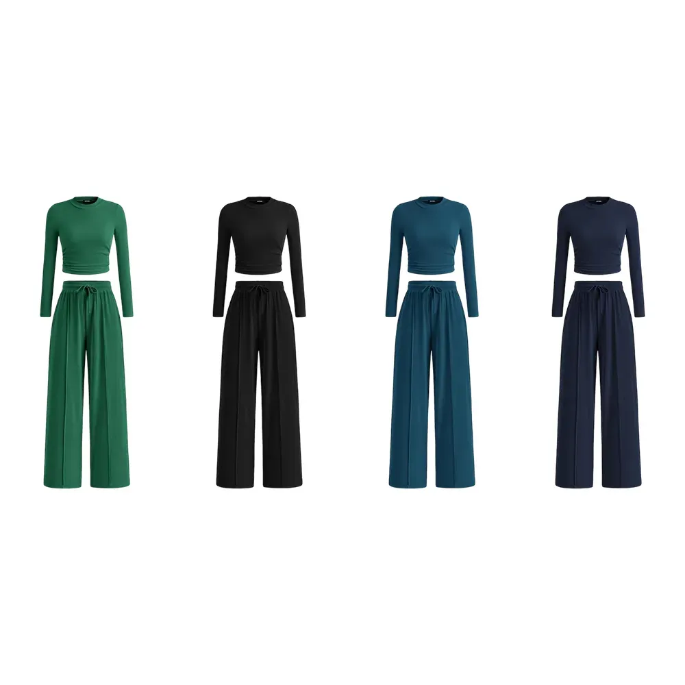 🔥Last Day 89% OFF🔥Women's Fall 2-Piece Set – Top & Wide-Leg Pants