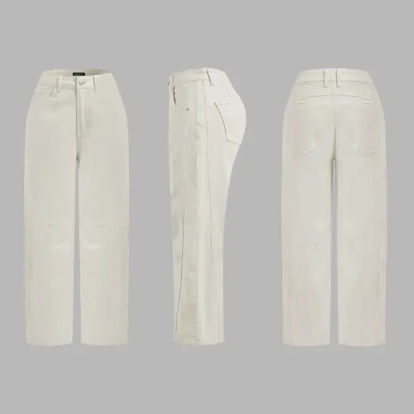 Cropped skinny jeans, no belt, casual summer style