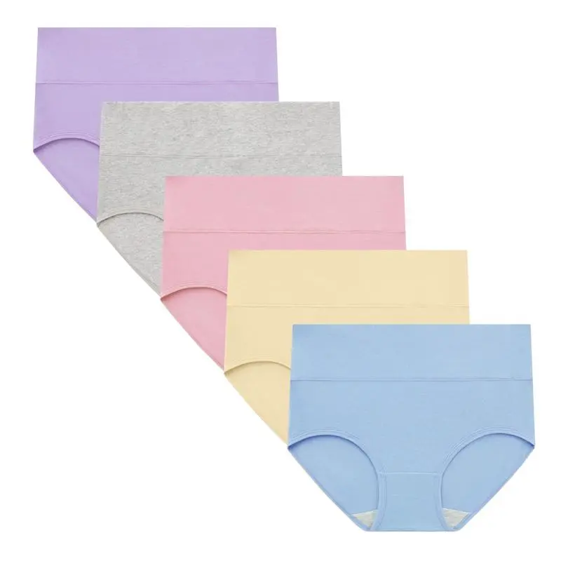 Women's High Waisted Cotton Panties 5-Pack