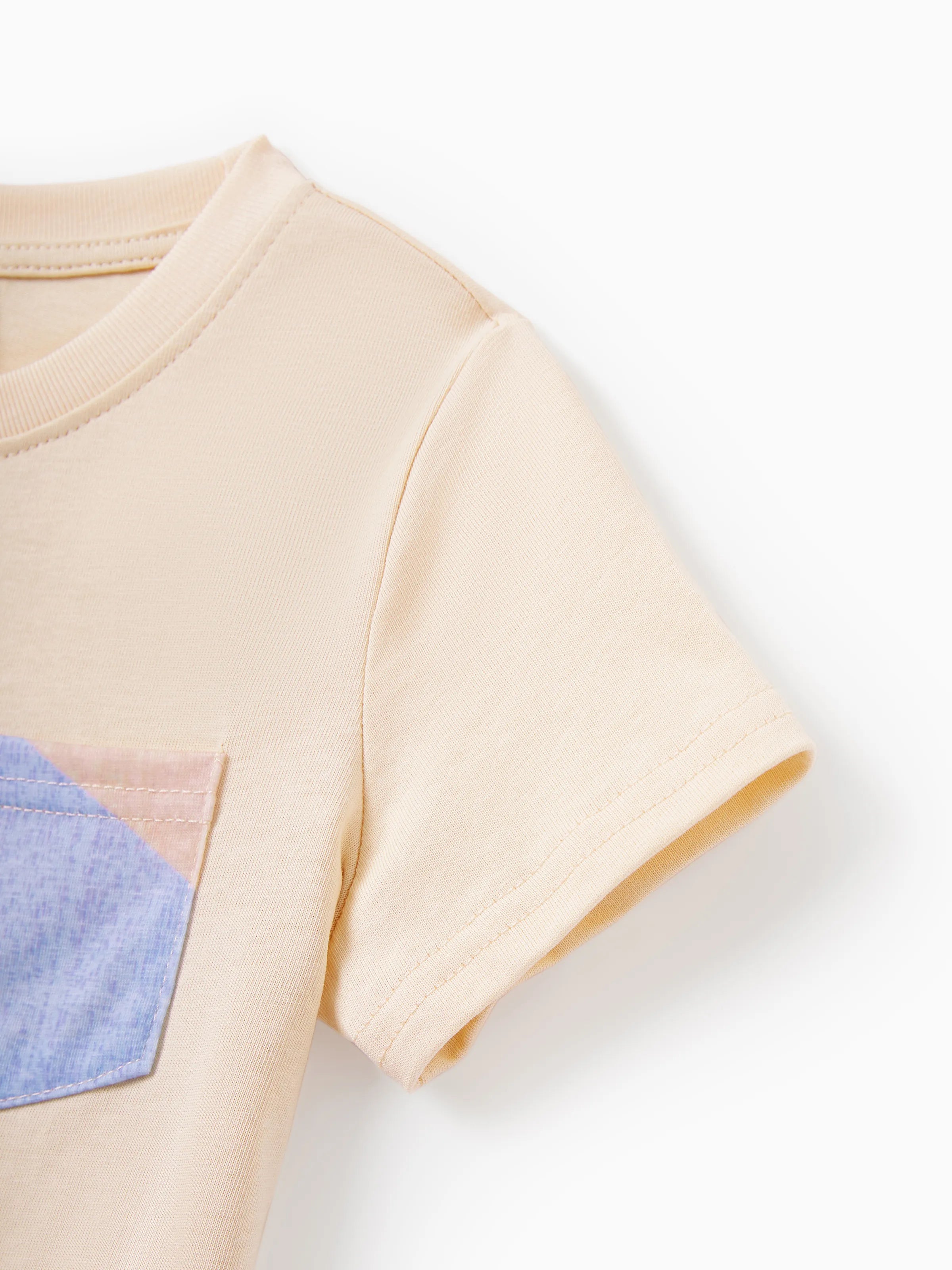 Family Matching Outfits Set Colorblock Sleeveless Strappy Dress or Short-sleeve T-shirt Multi-color