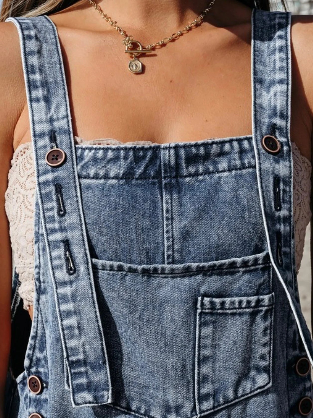 Beach Break Denim Overalls