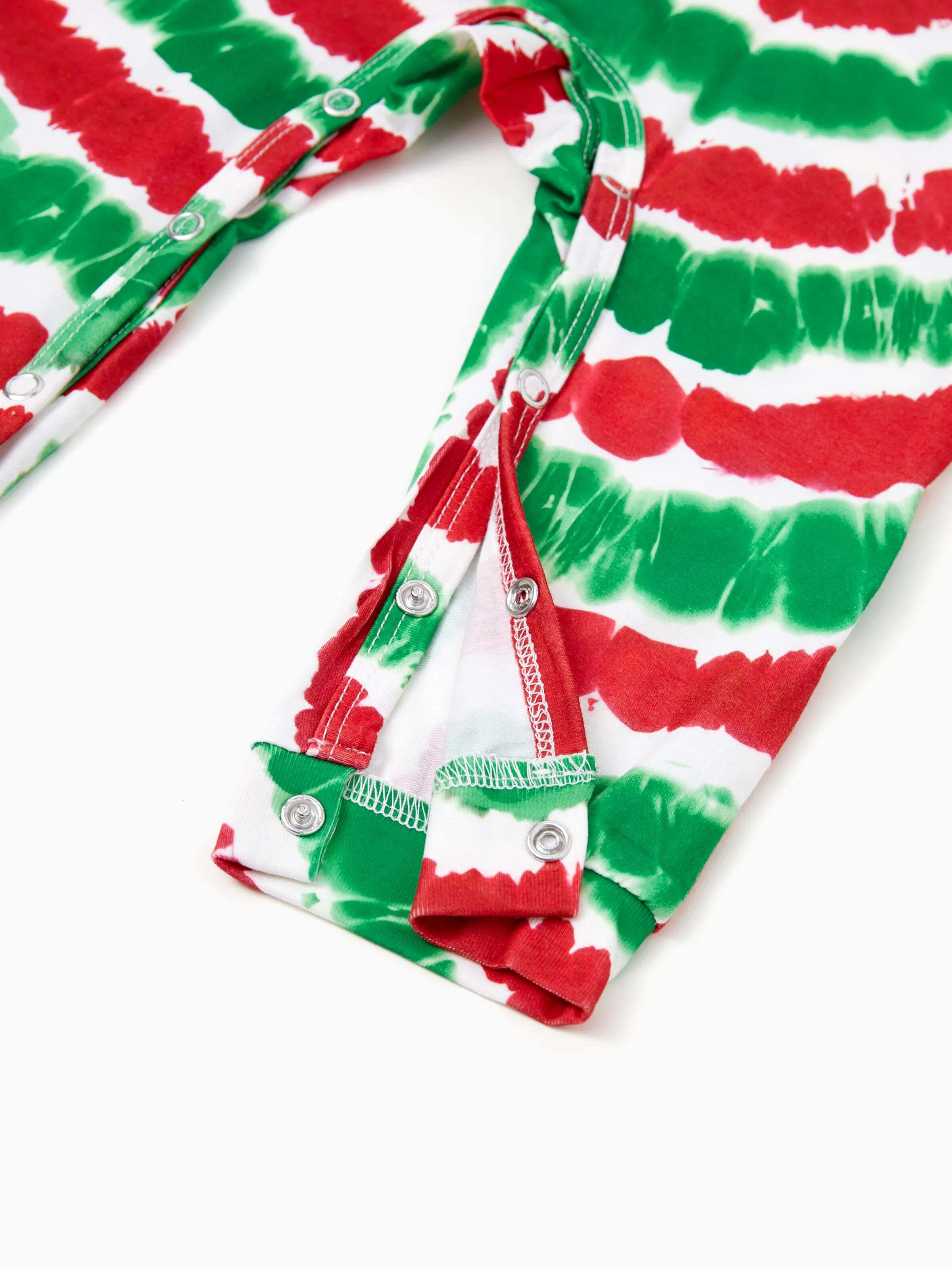 Christmas Family Red&Green Tie-Dye Gingerbread Man Pajamas Sets with Christmas Socks MultiColour