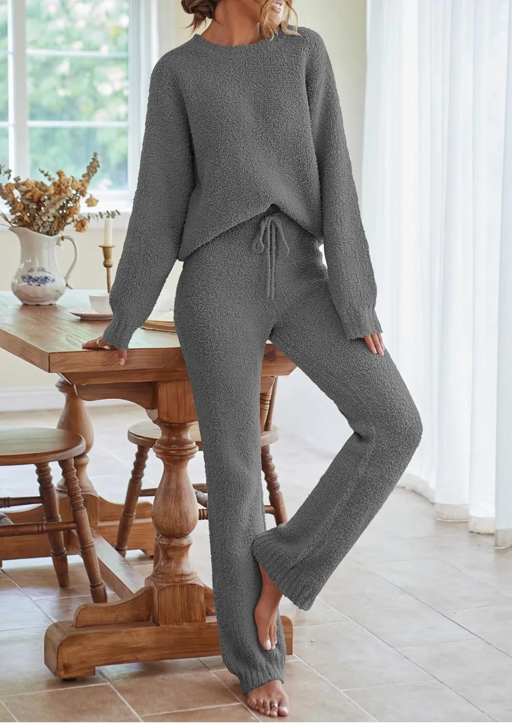 Womens Pajama Sets 2025 Fall Lounge Sweater Set