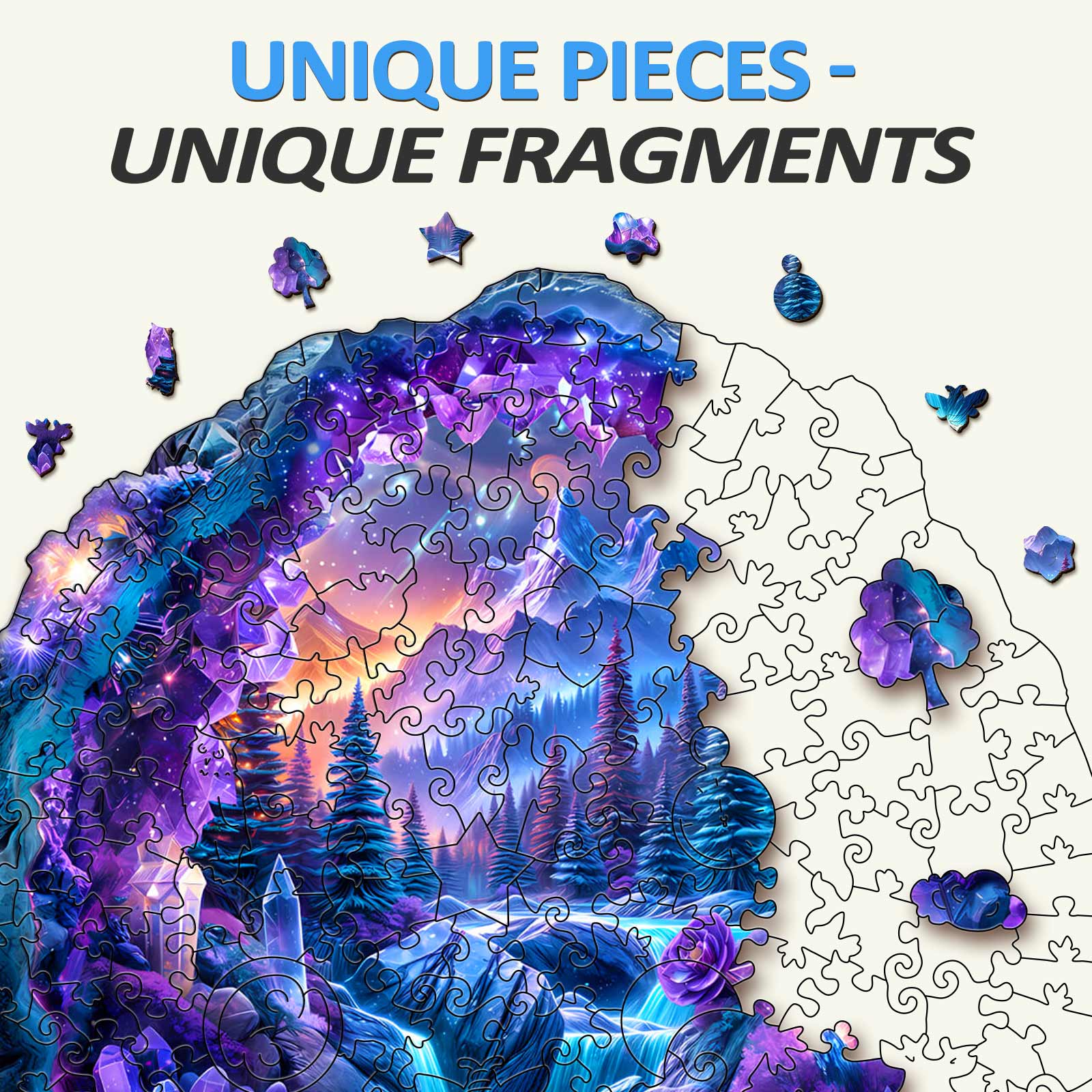 Crystal mine landscape-1 Wooden Jigsaw Puzzle