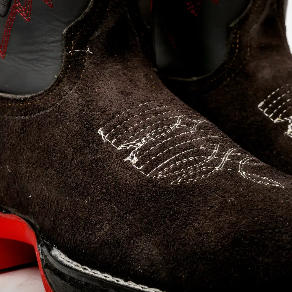 Black Rough-Out Leather Boots With 3D Lightweight Sole - Composite Toe