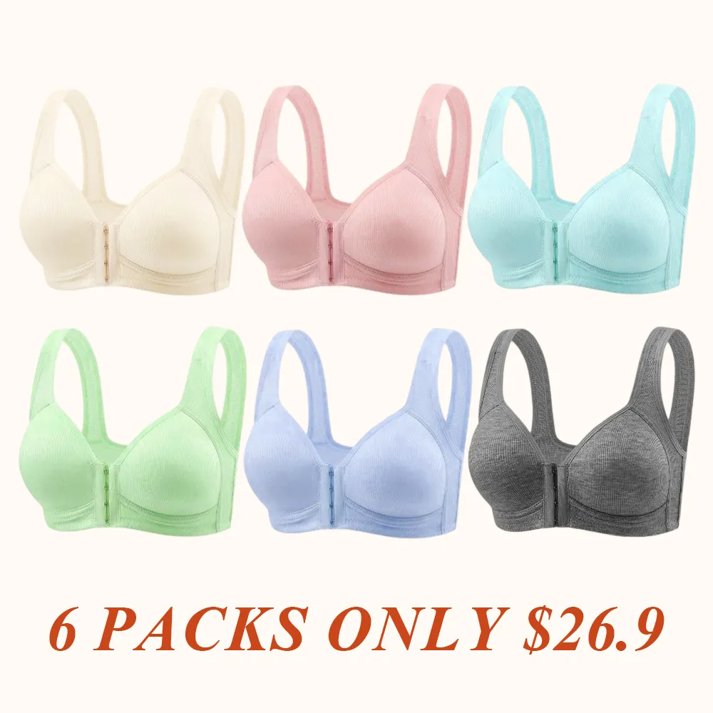 Adjustable Front Closure Push-Up Bra Wire-Free