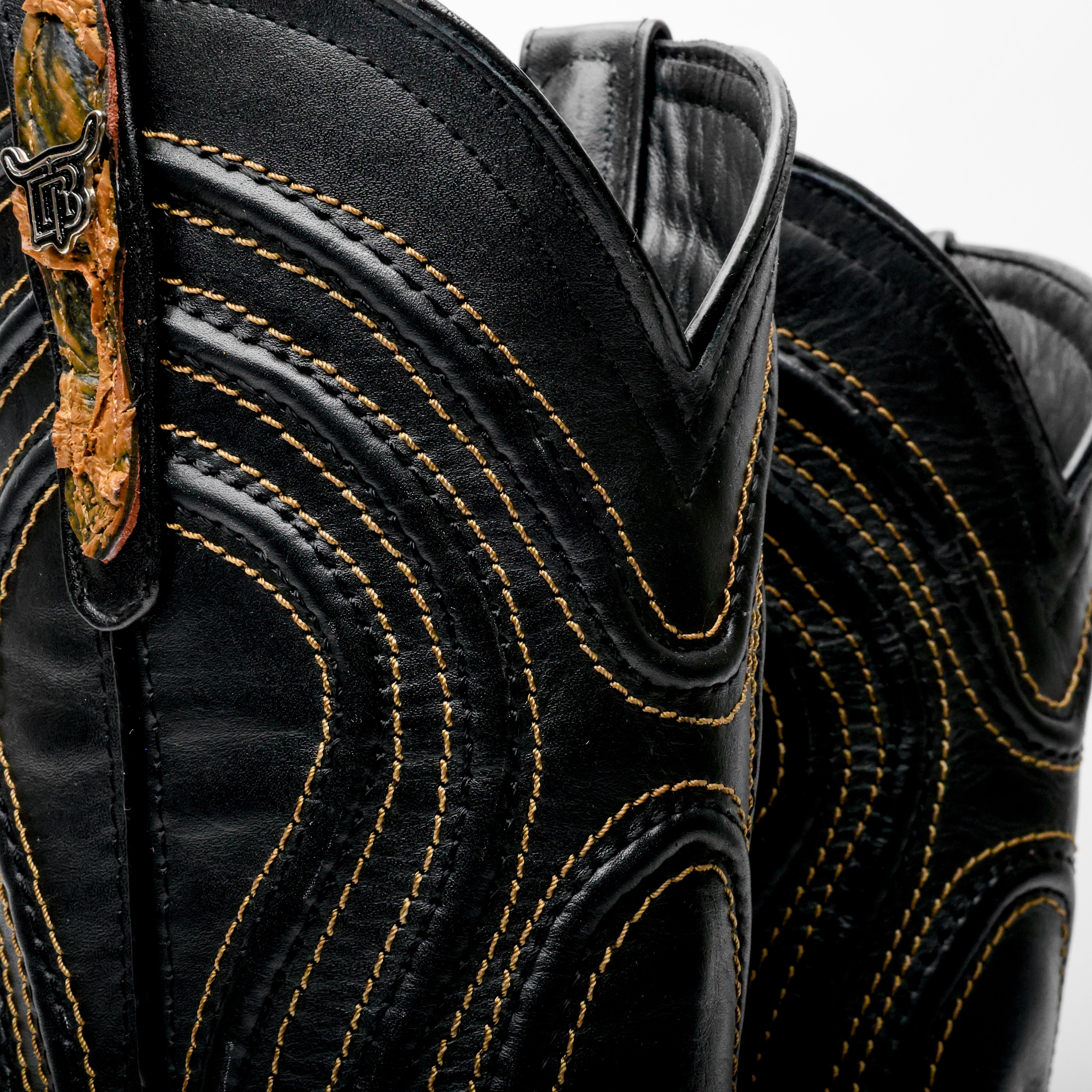 Brown Rustic Jumbo Pirarucu Leather Boots - Square Toe