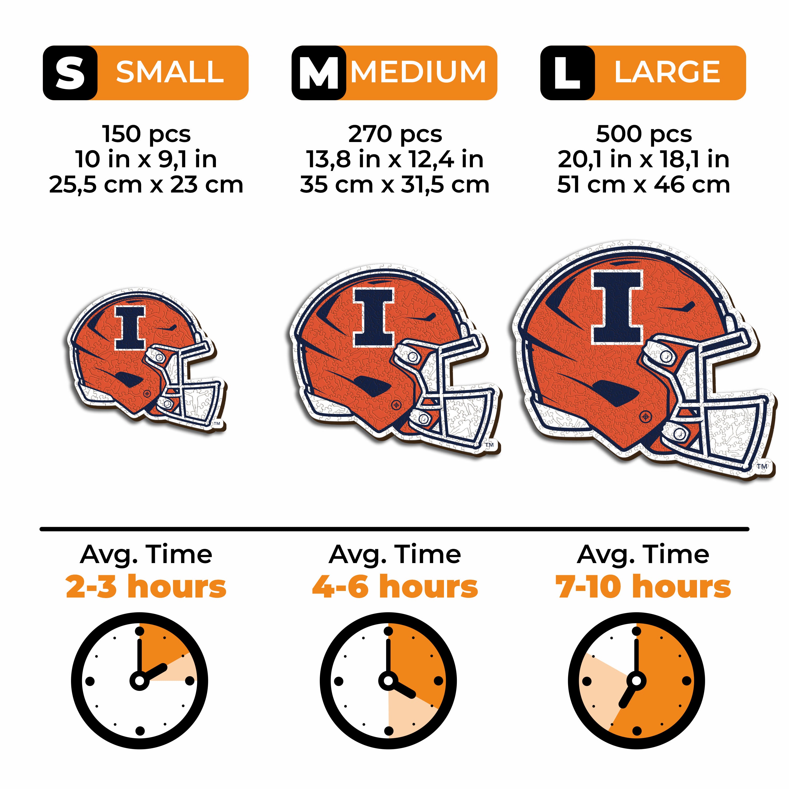 University of Illinois Helmet - Wooden Puzzle