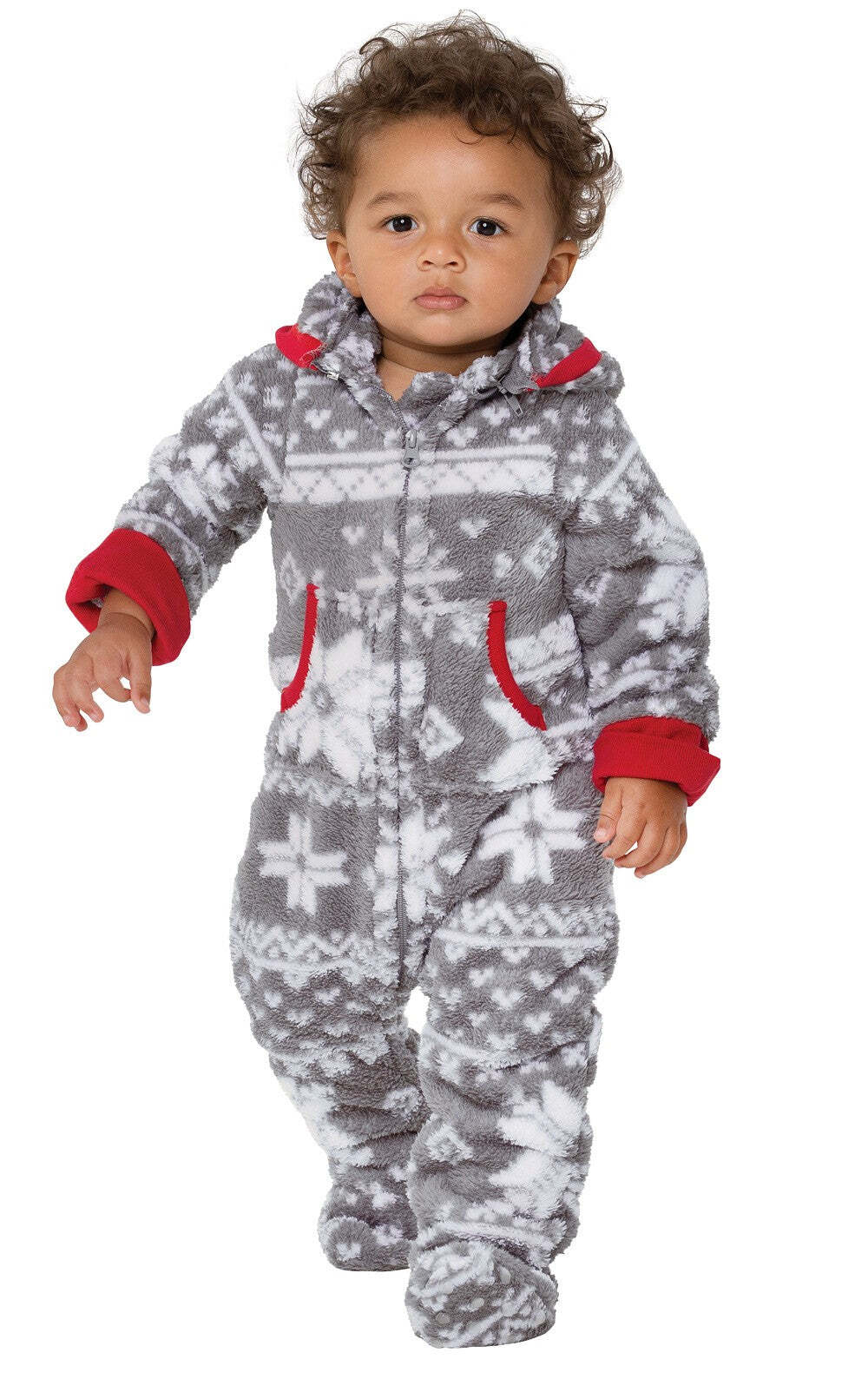 Nordic Fleece Hoodie-Footie Matching Family Pajamas