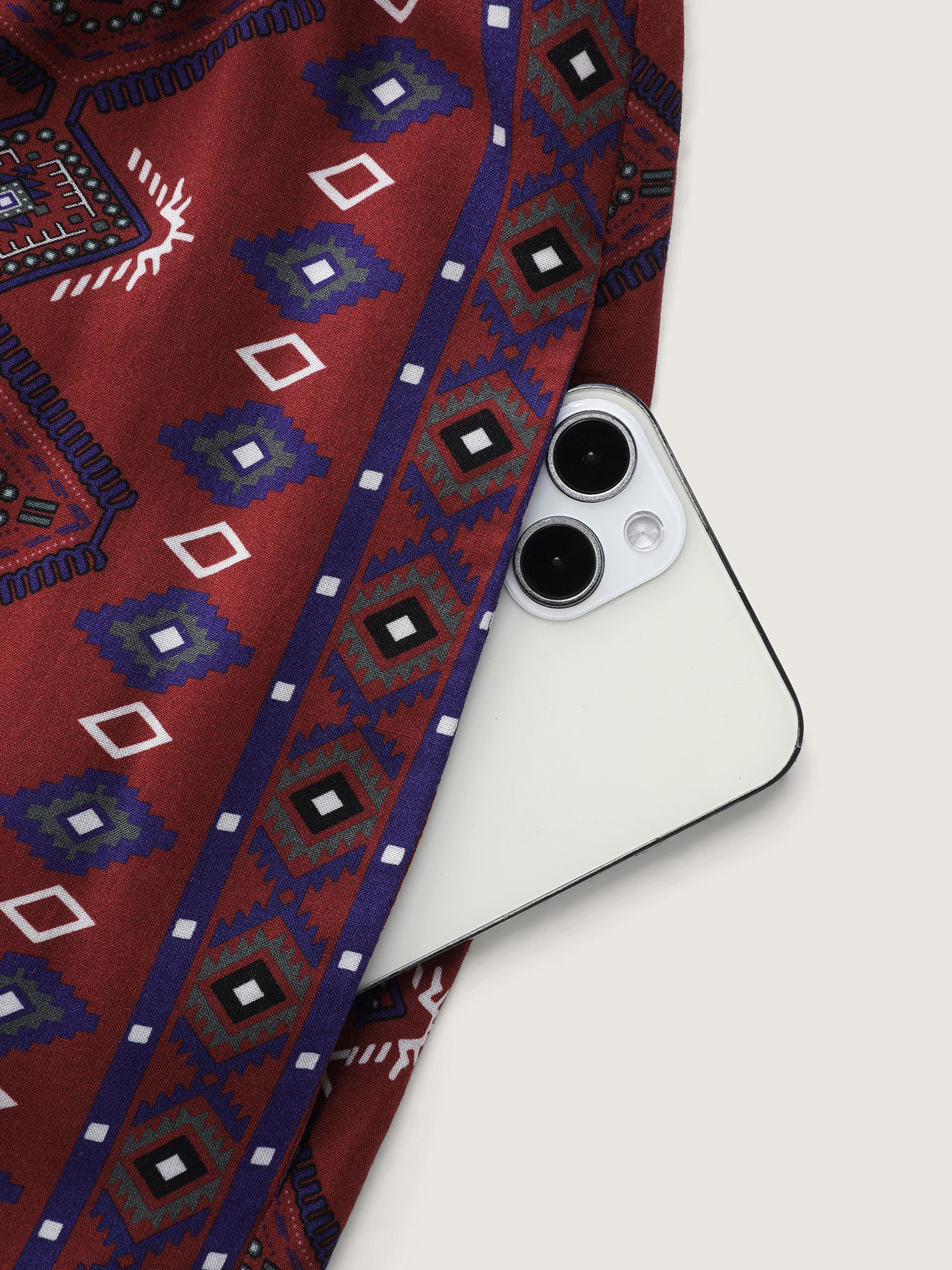 Supersoft Shirred Boho Contrast Print Jumpsuit