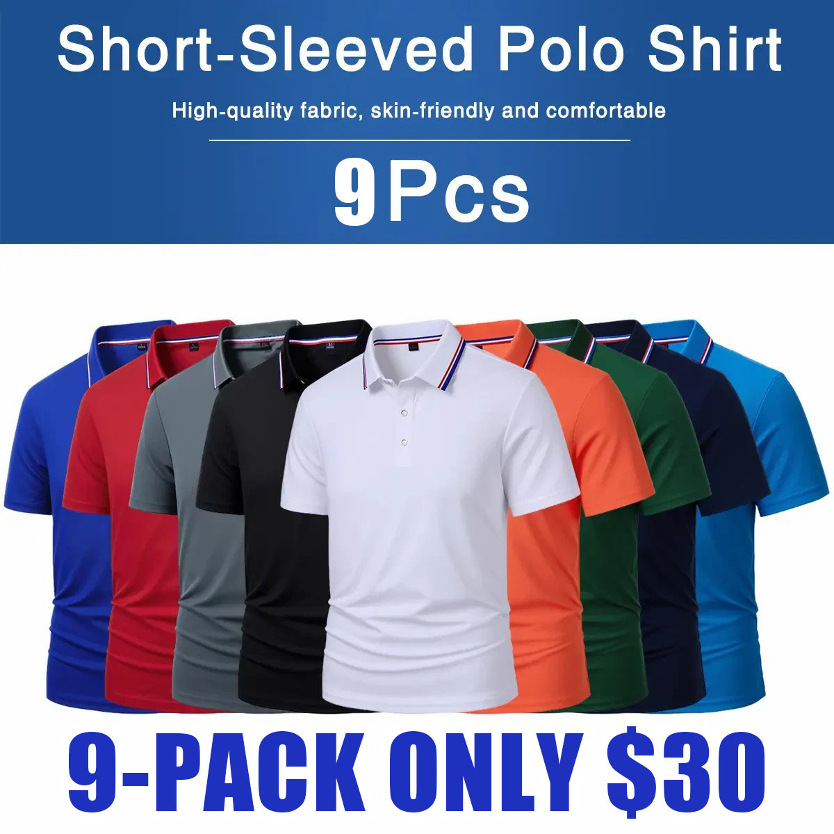 Men's Quick Dry Color Block Striped Polo Shirt