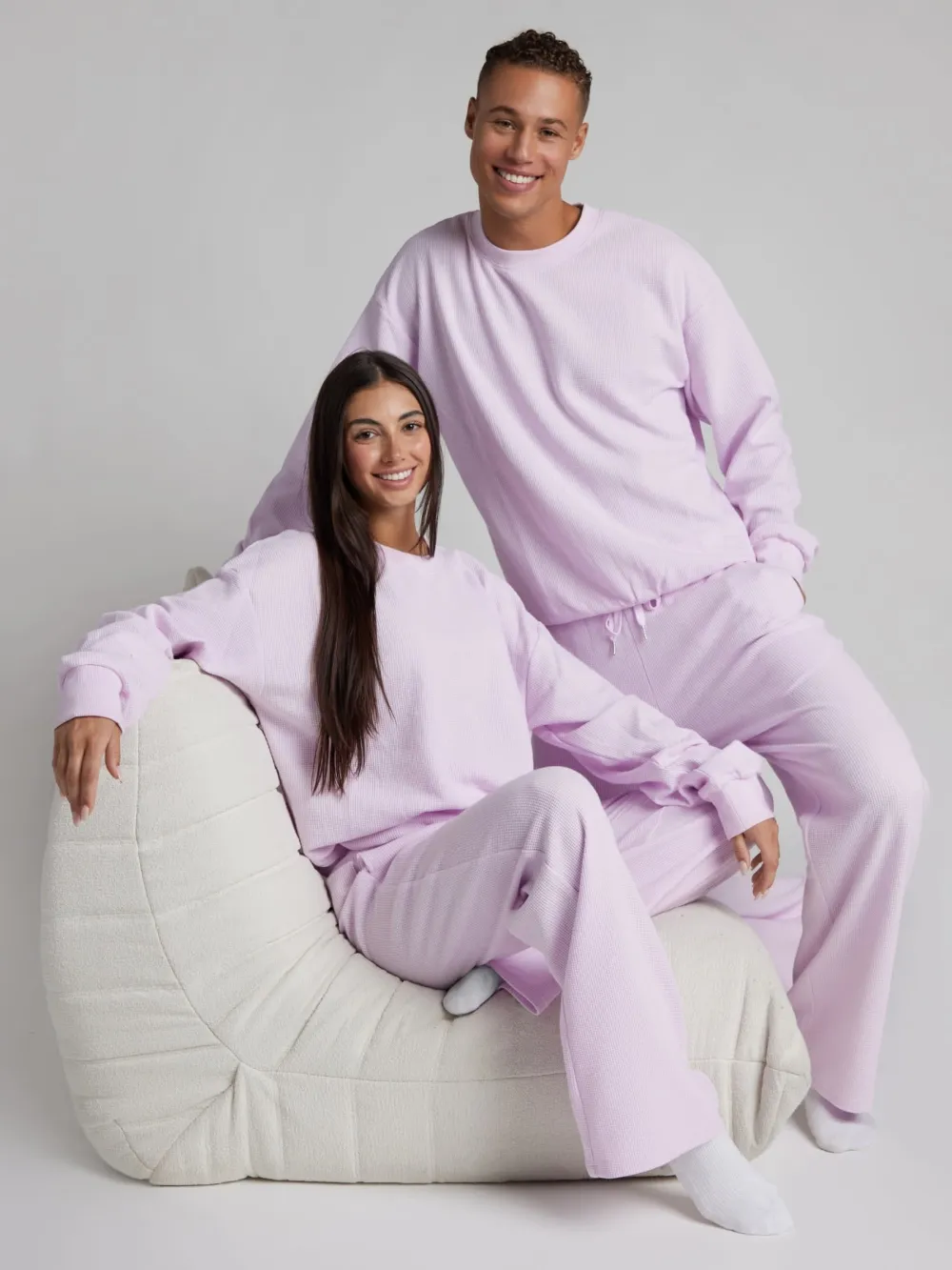 Waffle Lounge Long Sleeve Lounge Set