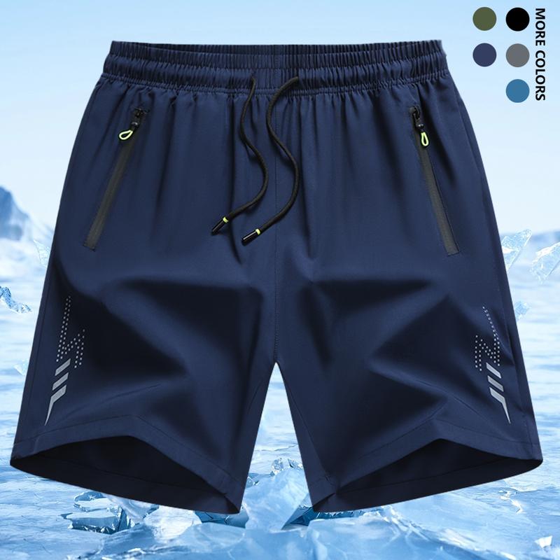 Men's Lightweight Casual Shorts - Elastic Waist with Adjustable Drawstring, Side Pockets, Breathable Fabric