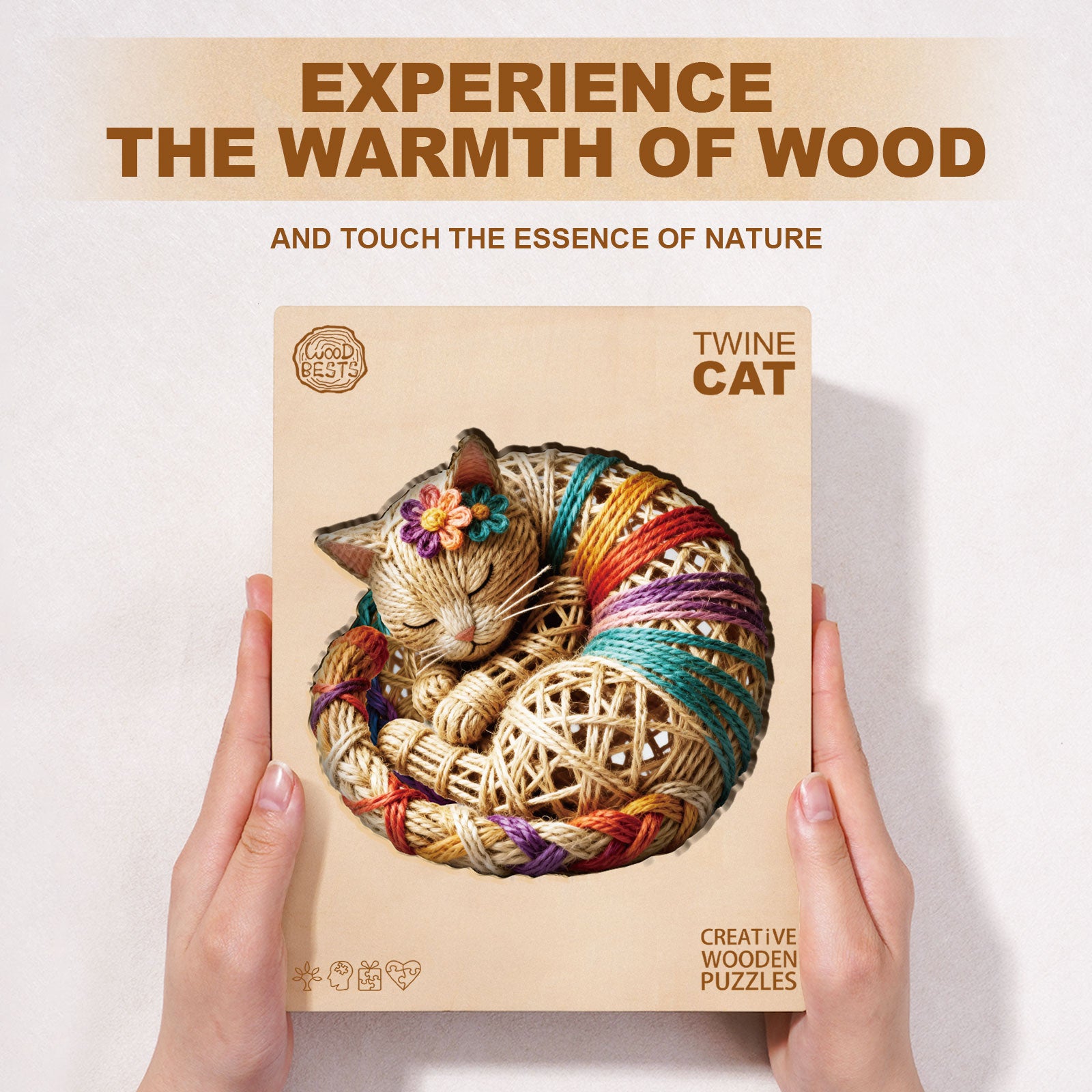 Twine Cat Wooden Jigsaw Puzzle