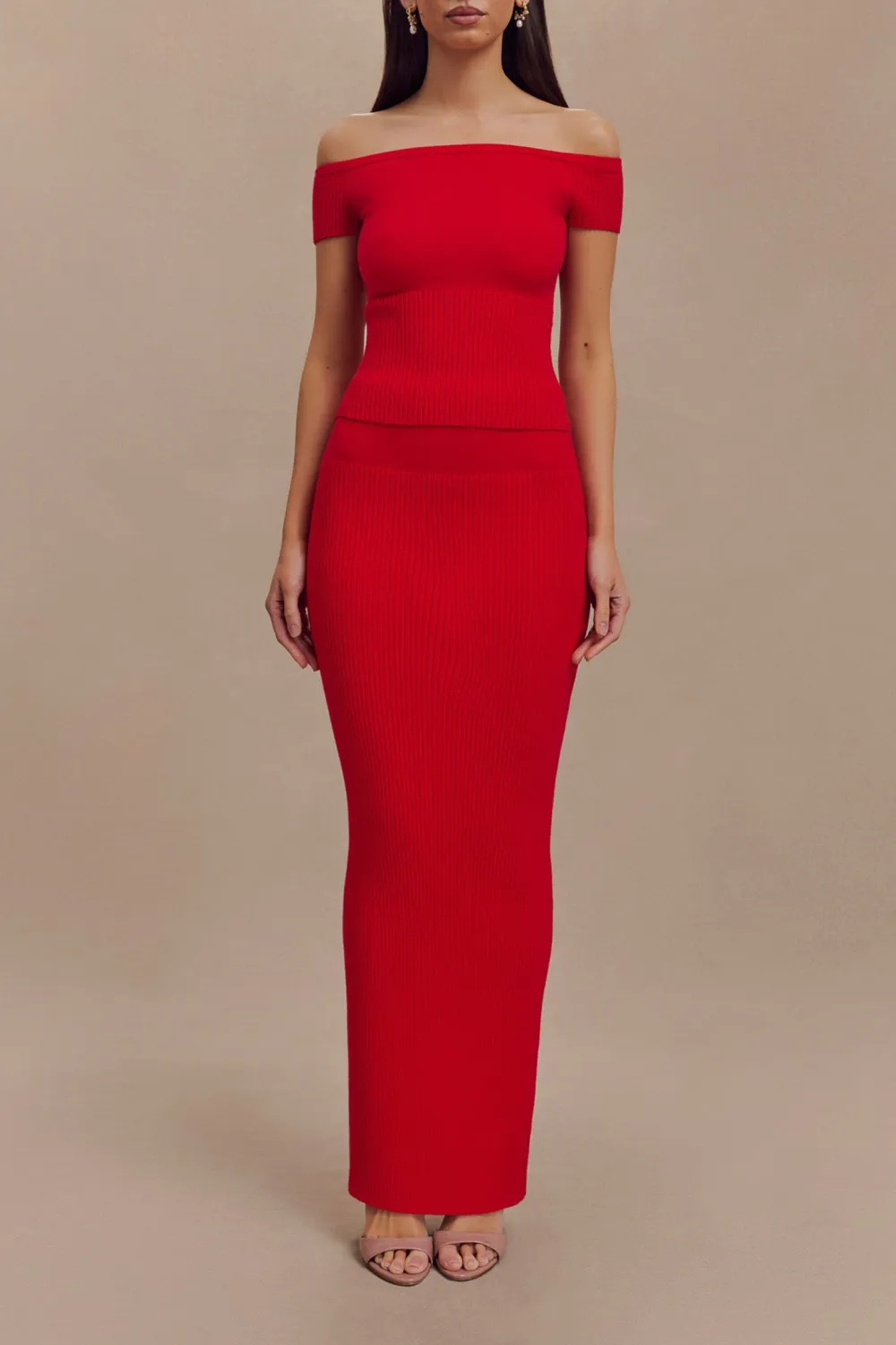 Ribbed Knit Maxi Skirt