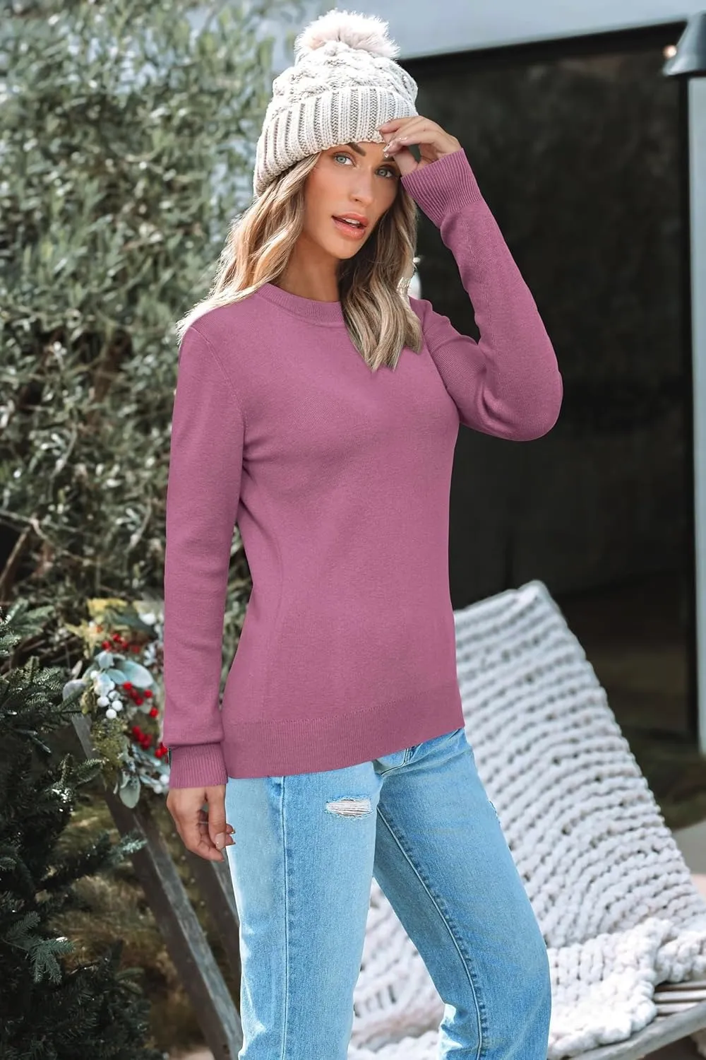 Women Fashion Wool Blend Sweater