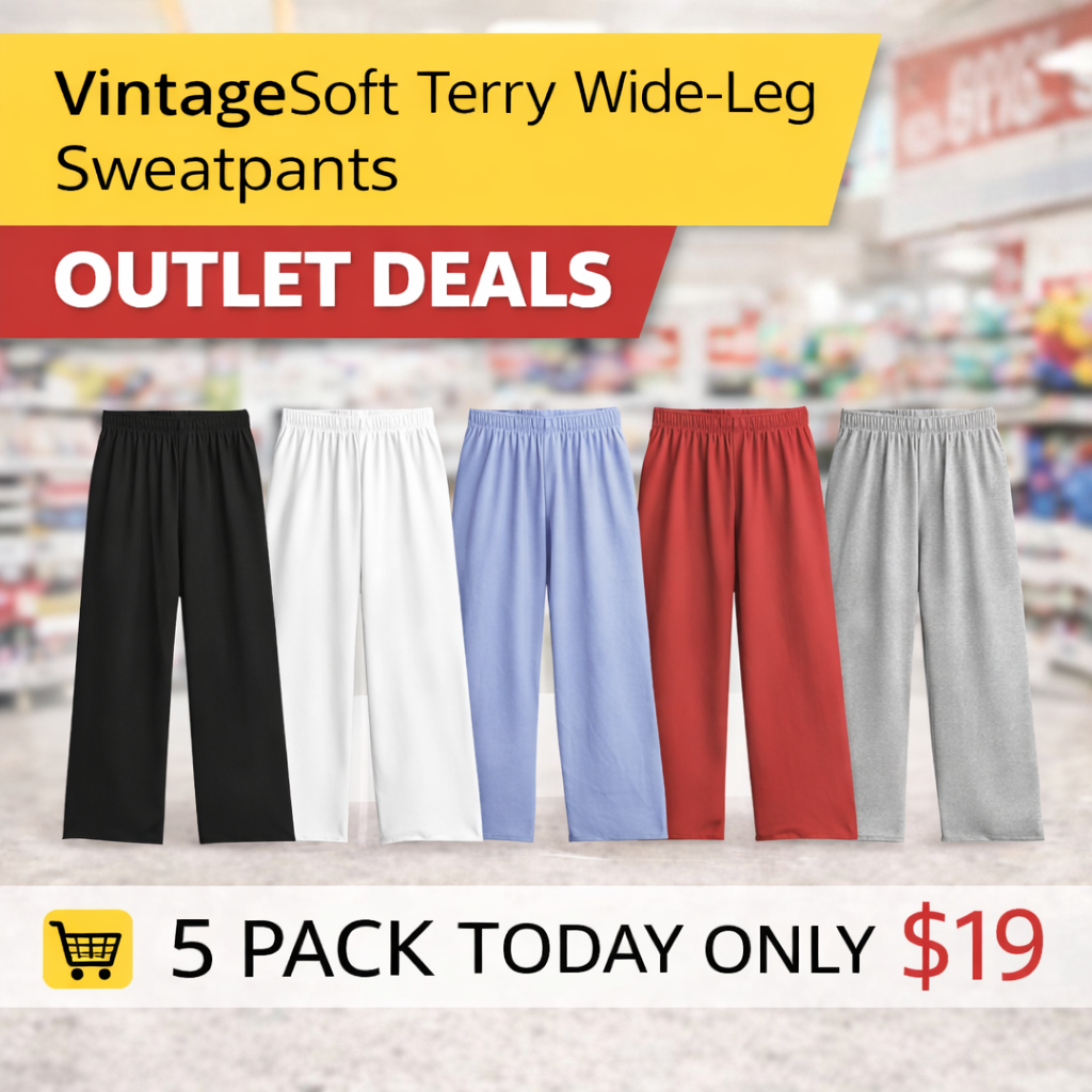 VintageSoft Terry Wide-Leg Sweatpants