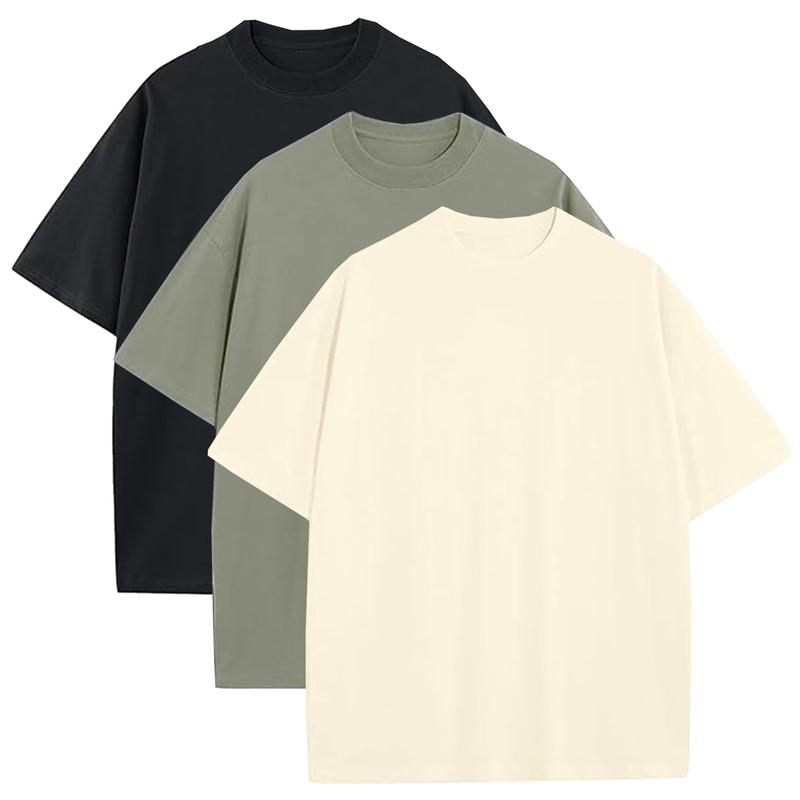 Men’s Multi-Pack Heavyweight 100% Cotton Drop Shoulder Fashion Tees