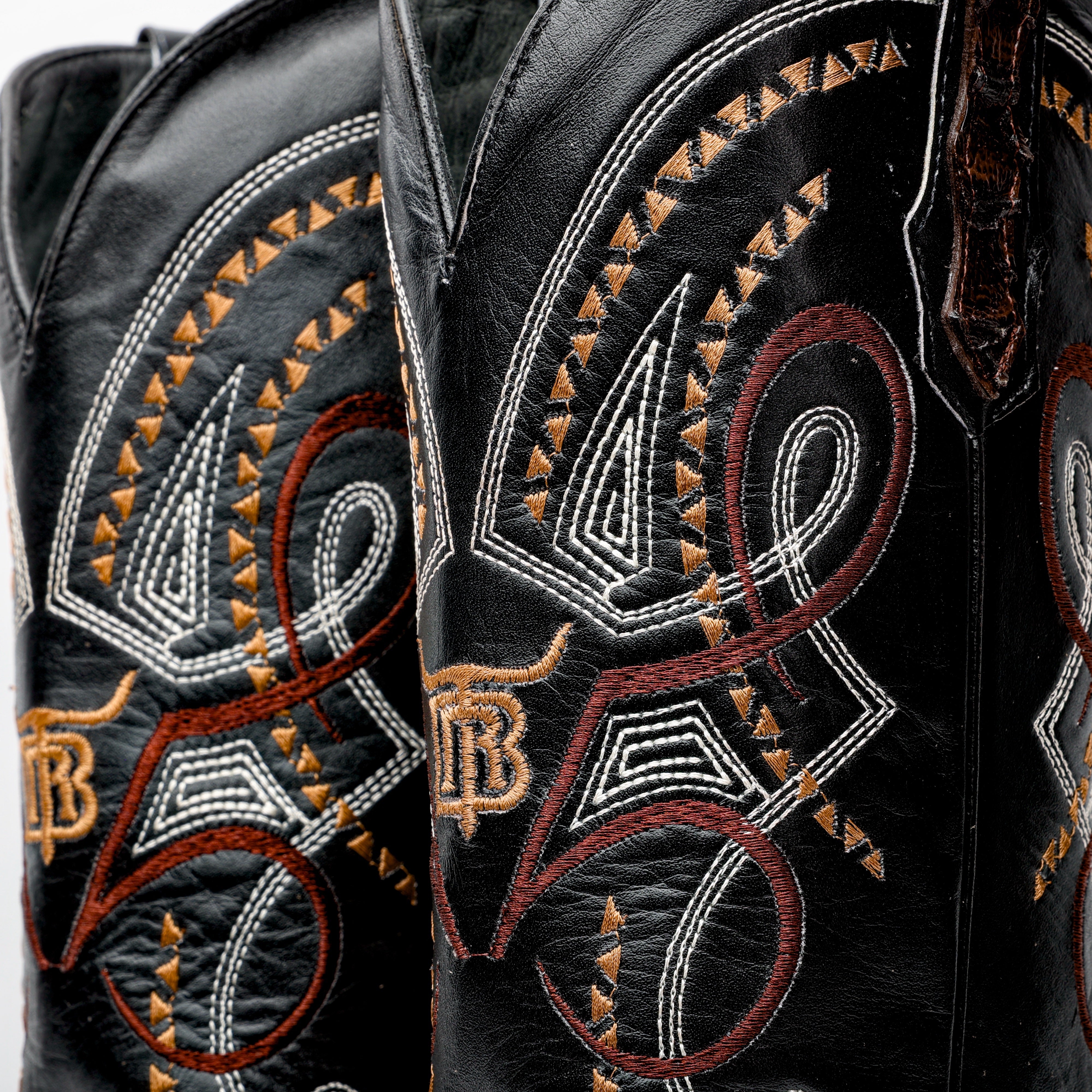 Brown Jumbo Python Leather Boots - Square Toe