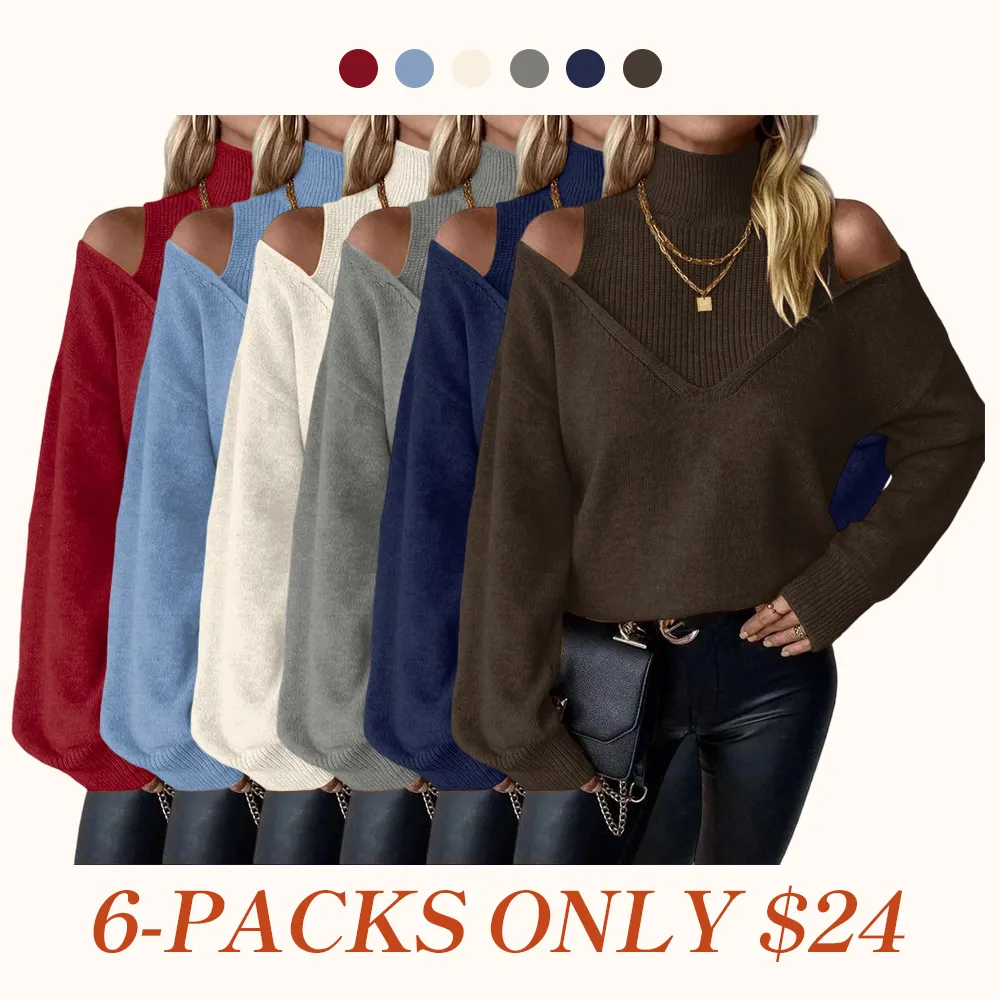 Women's Plain Cut Out High Neck Sweater