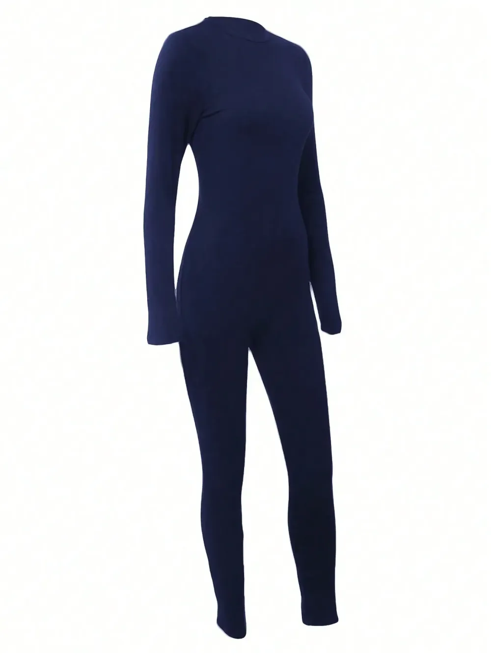 Women Solid Color Long Sleeve Jumpsuit