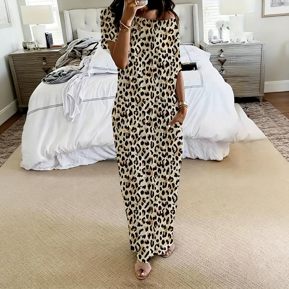 🔥8-PACK $24 - Women's Solid Color Batwing Sleeve Lounge Dress