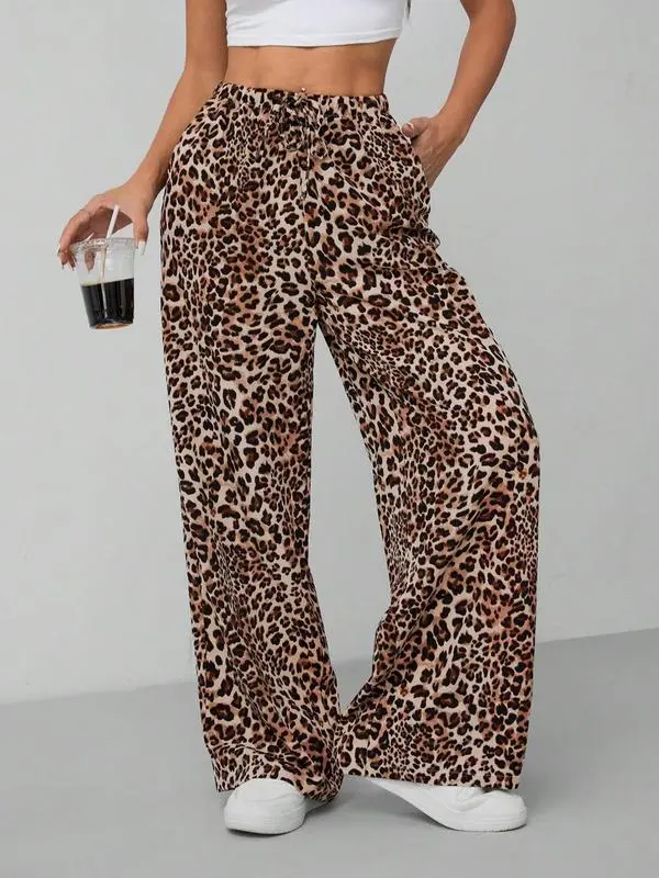 Women's Leopard Print Wide Leg Pants (Less than $3 each!)