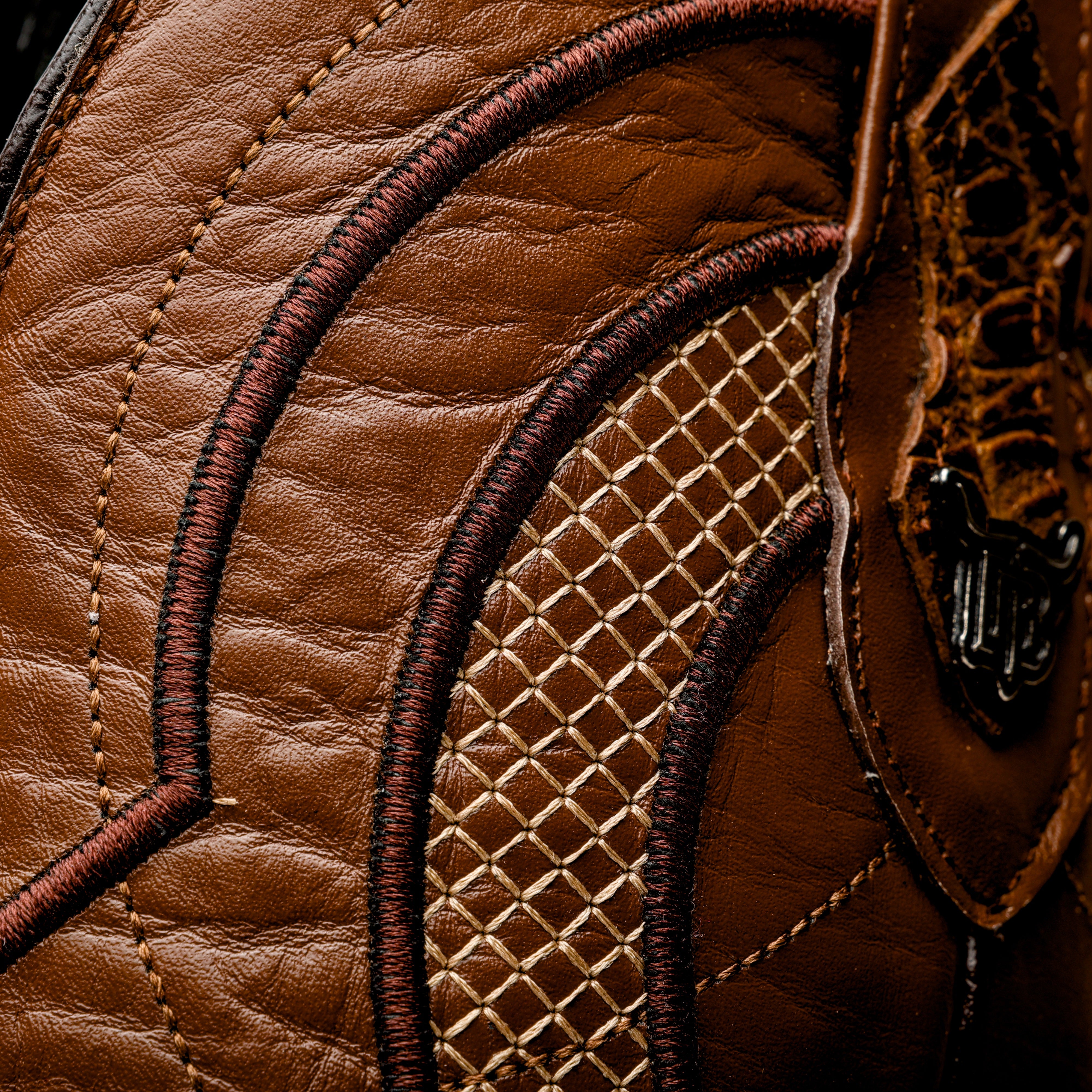 Honey Caiman Belly Leather Boots - Square Toe