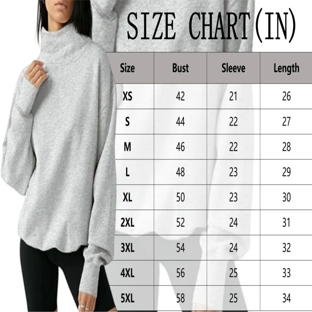 Women's Oversized Turtleneck Sweatshirt