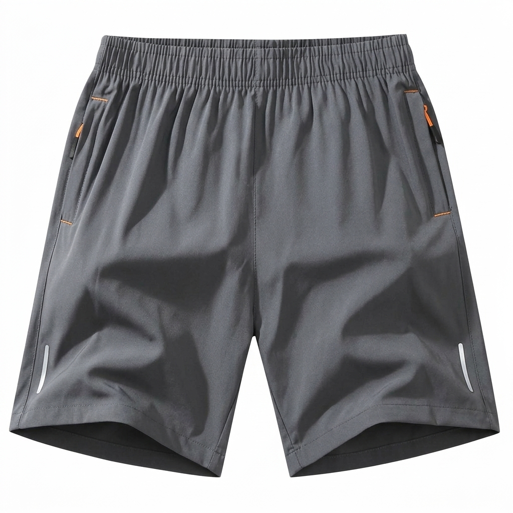 Men's Ice Silk Quick-Dry Zipper Pocket Shorts – Lightweight Reflective Athletic Summer Shorts