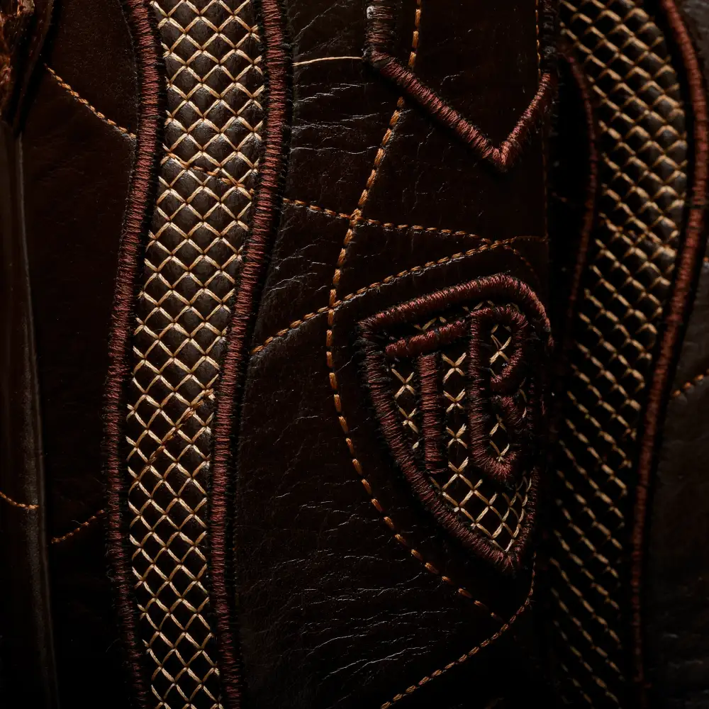 Chocolate Brown Caiman Belly Leather Boots - Square Toe