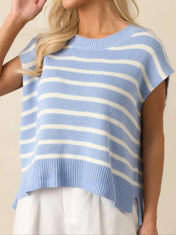 ​​Women's Striped Crew Neck Pullover (Just $3 Each!)