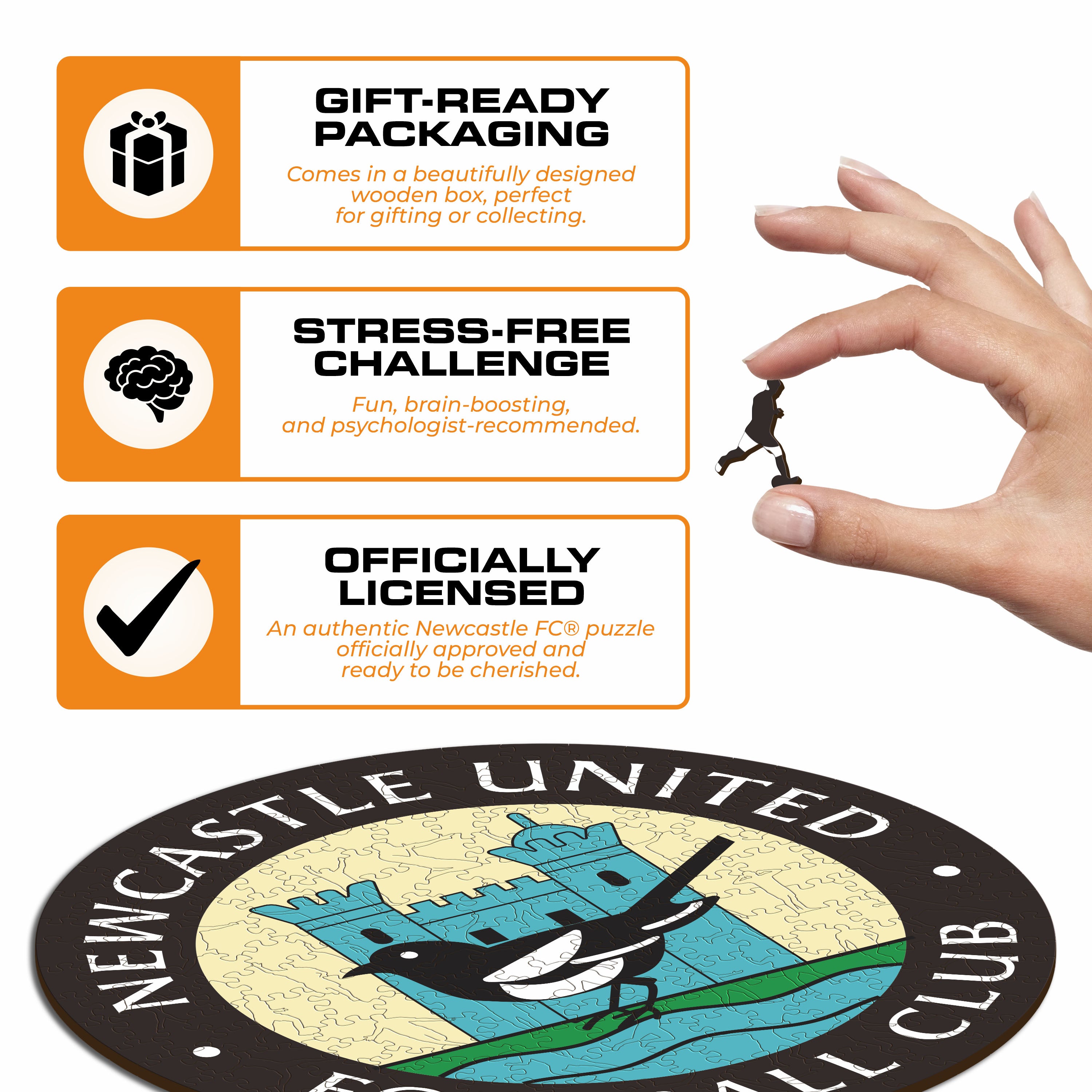 Newcastle United FC® Retro Logo - Wooden Puzzle