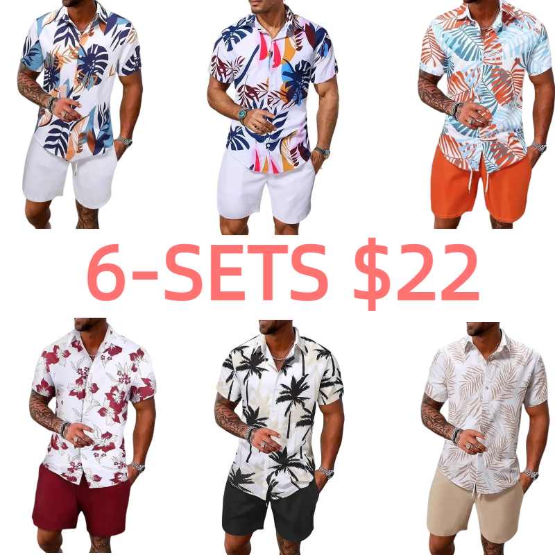Men's Tropical Print 2-Piece Set