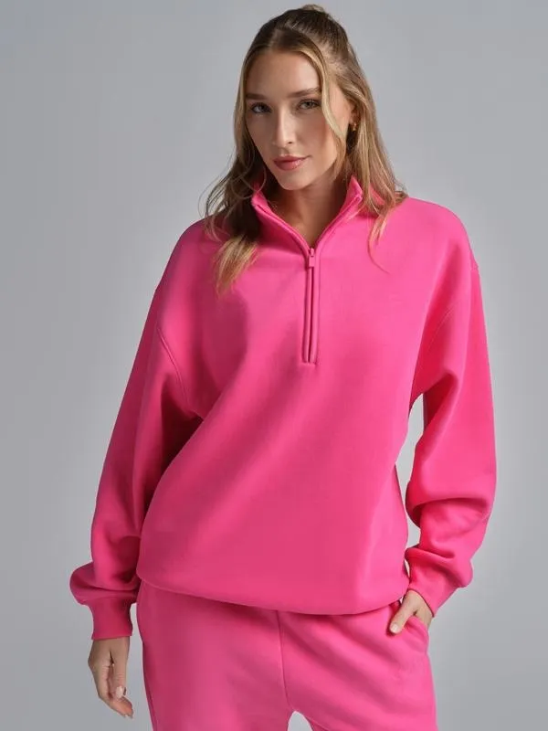 Basic Quarter Zip Mock Neck