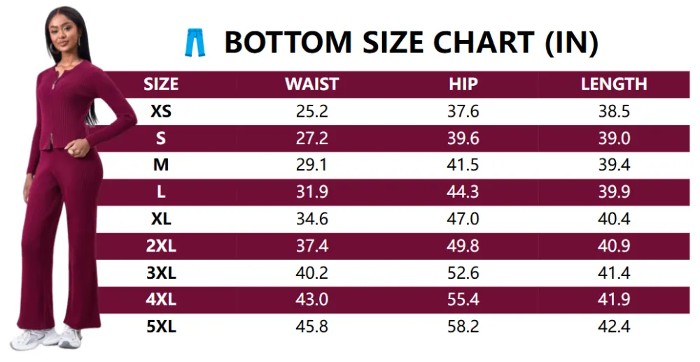 Women's Comfy Solid Color Ribbed Zip-Up Sweater & Wide Leg Trousers Co-ord